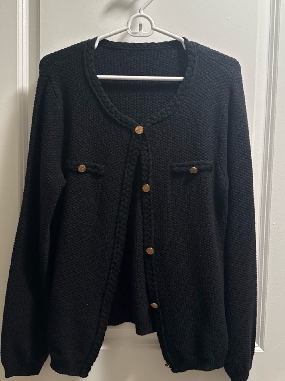 Black Button-Front Cardigan Like New